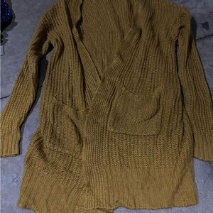 Cozy Mustard Knit Cardigan